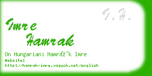 imre hamrak business card